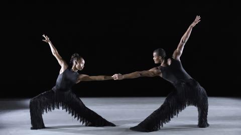 Ailey II's Brena Thomas and Christopher Taylor in William Forsythe's 'Enemy in the Figure', photo by Erin Baiano