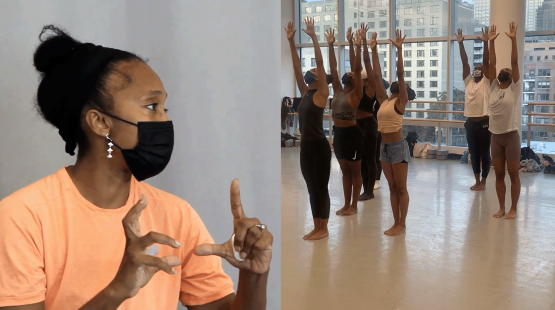 Ailey II Artistic Director Francesca Harper and Ailey II dancers. Screenshot from Ailey II video.