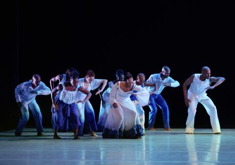 Alvin Ailey American Dance Theater in Ronald K. Brown's Dancing Spirit. Photo by Paul Kolnik