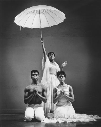Alvin Ailey, Ella Thompson Moore & Myrna White in Alvin Ailey's 'Revelations', photo by Jack Mitchell. (©) Alvin Ailey Dance Foundation, Inc. and Smithsonian Institution