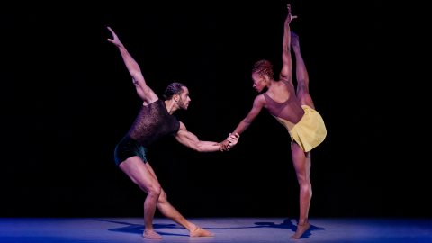 Alvin Ailey American Dance Theater's James Gilmer and Coral Dolphin in Alonzo King's 'Following the Subtle Current Upstream'. Photo by Paul Kolnik.