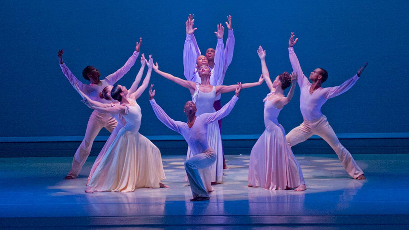 Members of Alvin Ailey American Dance Theater in Alvin Ailey's 'Memoria'. Photo by Steve Wilson.
